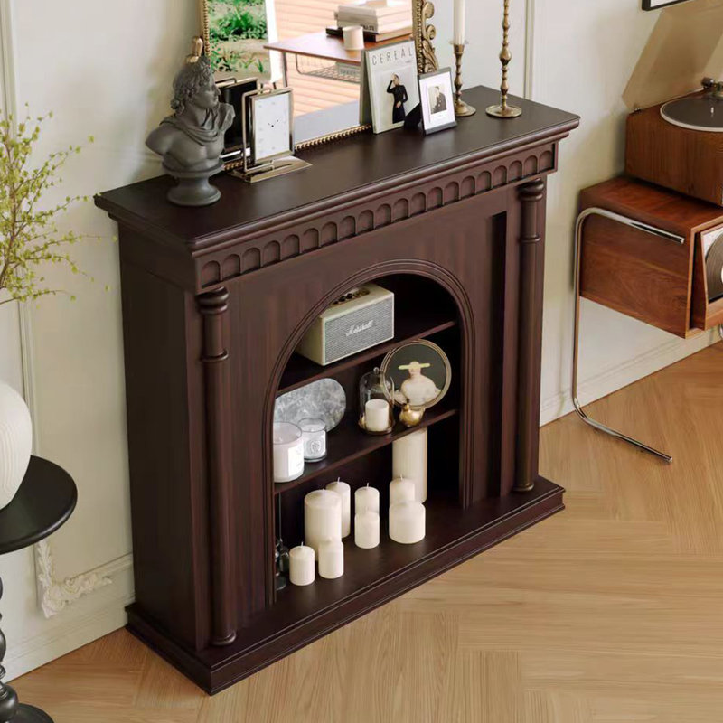 Foyer autoportant en bois massif Nut-Brown