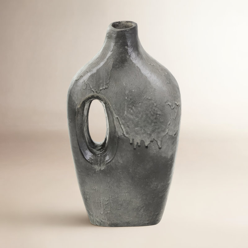 Kimona Earthenware Table Vase, 13.8" H x 7.45" W x 3.55" D