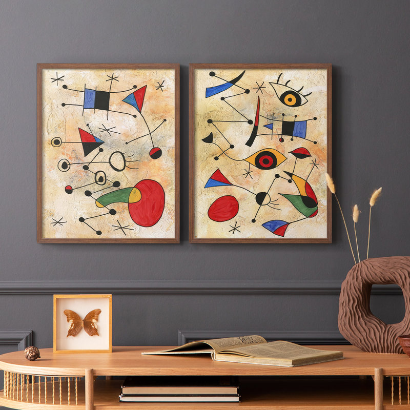 Miro Memoirs III - reproduction encadrée de qualité supérieure - prête à être accrochée - aucun clou requis - aucun clou requis