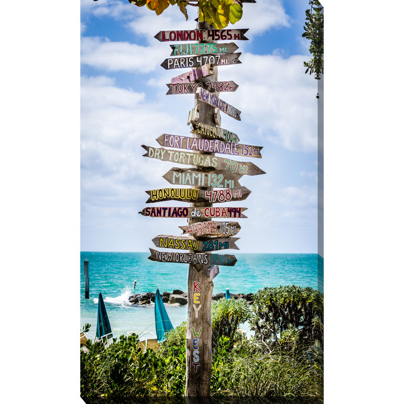 «Key West Signs», reproduction de photo sur toile tendue, H 48 po x l 28 po x p 1,5 po