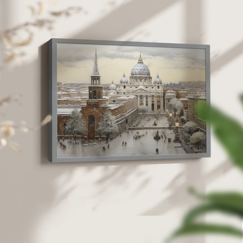 Chirstmas Art-CCCXXXV -Framed Print - Restickable, H 16 po x l 20 po, Gris