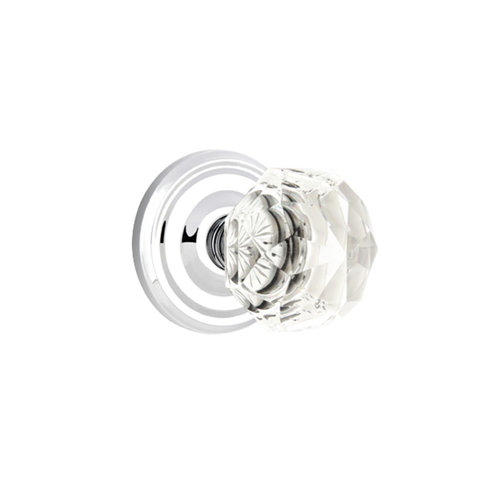 Emtek Passage Knobset w/ Regular Rosette and Diamond Glass Knob Emtek 