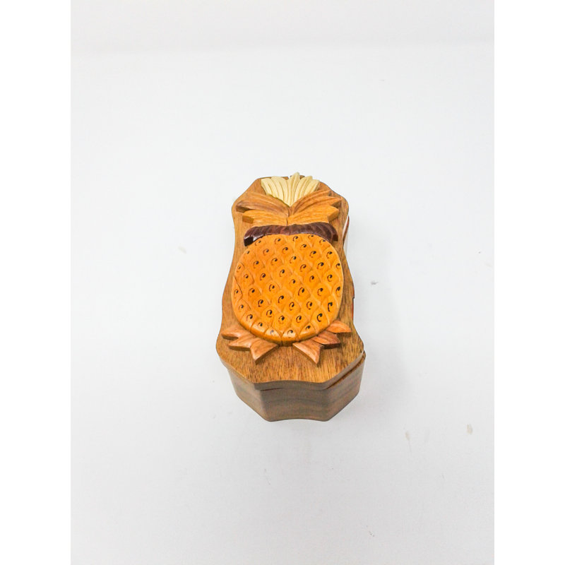 Boîte à énigmes en bois et ananas