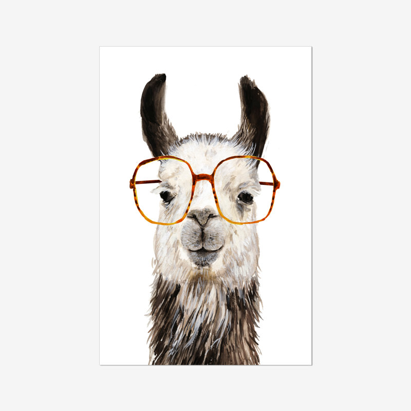 Hip Llama III by Victoria Borges - Painting, 30cm H x 20cm W, Wrapped Canvas