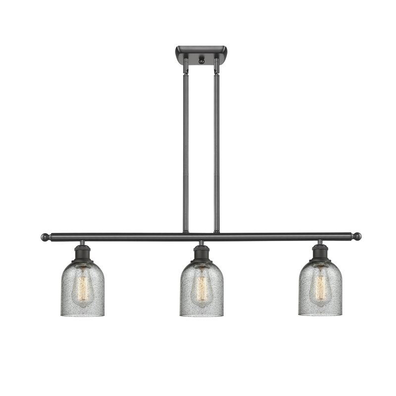 Luminaire suspendu linéaire à 3 lumières pour îlot de cuisine Vella, Ampoule DEL 6 watts Vinage, Anthracite, Bronze huilé