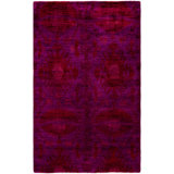 Overdyed Hand-Knotted Wool Modern-Contemporary Purple Area Rug 5' 1" x 8' 0"