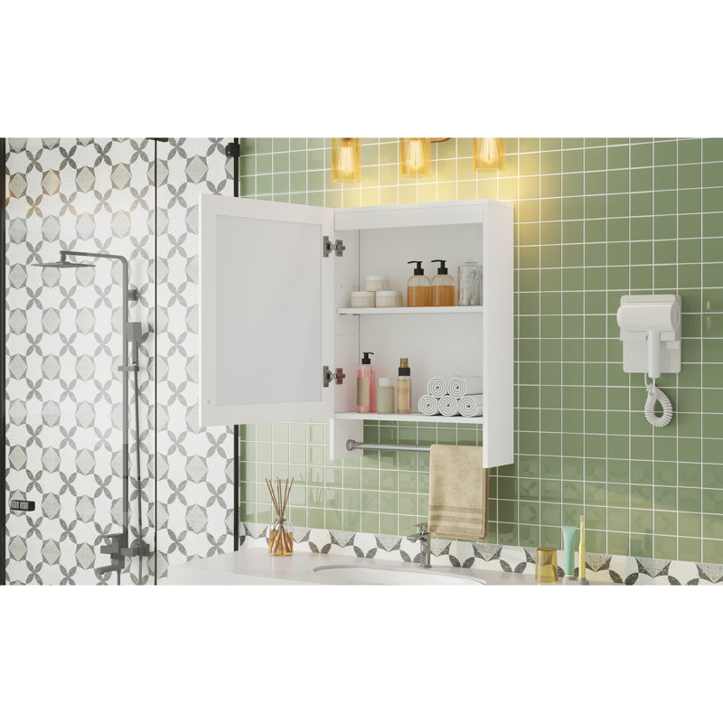 Armoire à pharmacie 3 en 1 avec miroir ajustable et porte à fermeture en douceur