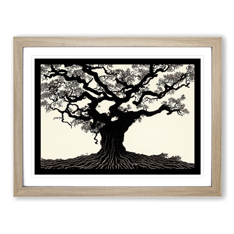 Cosmopolitan Oak Tree - Framed Print, 34cm H x 46cm W x 2cm D, Oak Framed