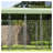 PawHut 8' x 4' Outdoor Dog Kennel with Waterproof UV-Resistant Cover and Rotating Bowls, Grey Green
