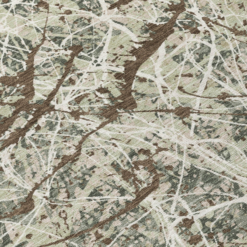 Machine Washable Indoor/Outdoor Jozwiak ACN2389 Abstract Rug, Rectangle 2'6" x 3'10"