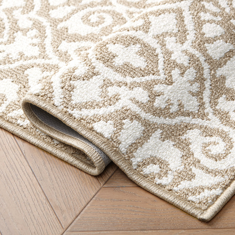 Laura Ashley Feya Two-Tone Machine Washable All Loop Tufted Rugs, Runner 2'2" x 8', Yellow