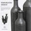Ensemble de 3 vases de sol en métal avec motif de feuilles, noir et gris