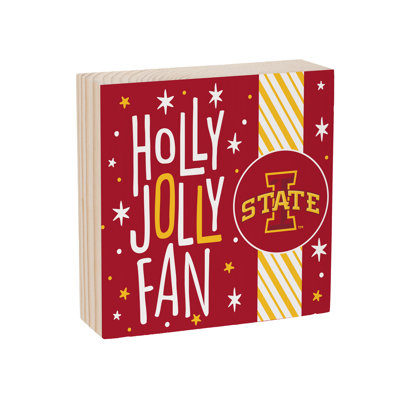 Iowa State University 6" Holiday Wood Plock Wall Sign