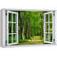 Fenêtre de paysage «Window View Neon Green Spring Spring Forest Trail Trail Nature Scenic Landscape» sur toile-98448517