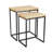 Elora Set of 2 Nesting Side Tables, Wood and Metal Modern Rustic Accent Tables