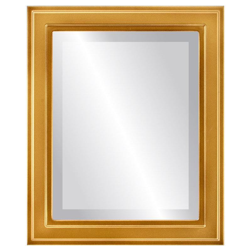 Miroir décoratif biseauté traditionnel Wimbled, 19 po x 23 po, Désert doré