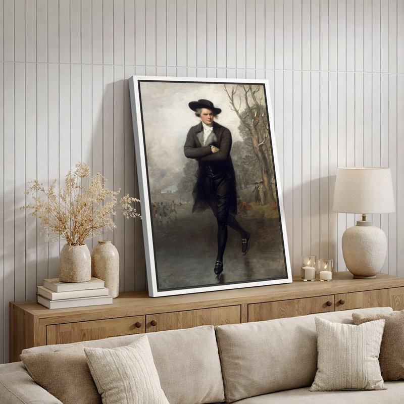 Illustration de patinage sur glace Gentleman, photos de personnages classiques, impression sur toile encadrée