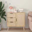 Modern Rattan Wood Dresser With Adjustable Shelf And Spacious Drawers For Versatile Storage And Elegant Design