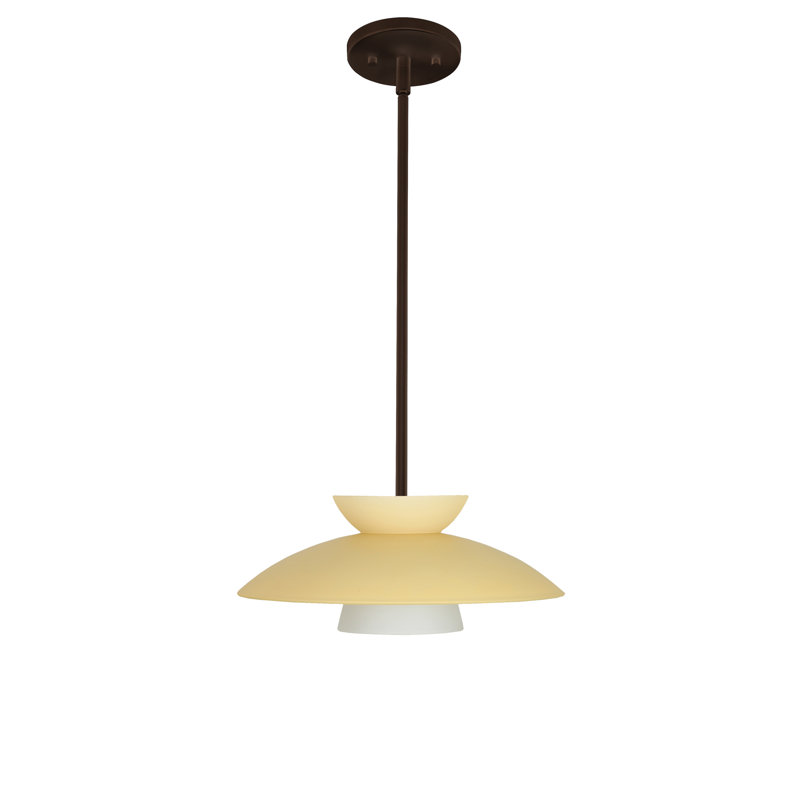 Luminaire suspendu géométrique 1 lumières simple Trilo, Champagne, DEL, Bronze