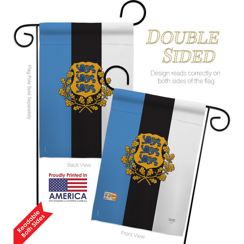 Ensemble drapeau 2 côtés 1 pi 7 po x 1 pi 1 po de polyester estonie
