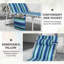 Chaises longues en acier à rayures bleues