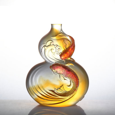 Fortune Fish Lead Crystal Figurine / Sculpture Decorative Object
