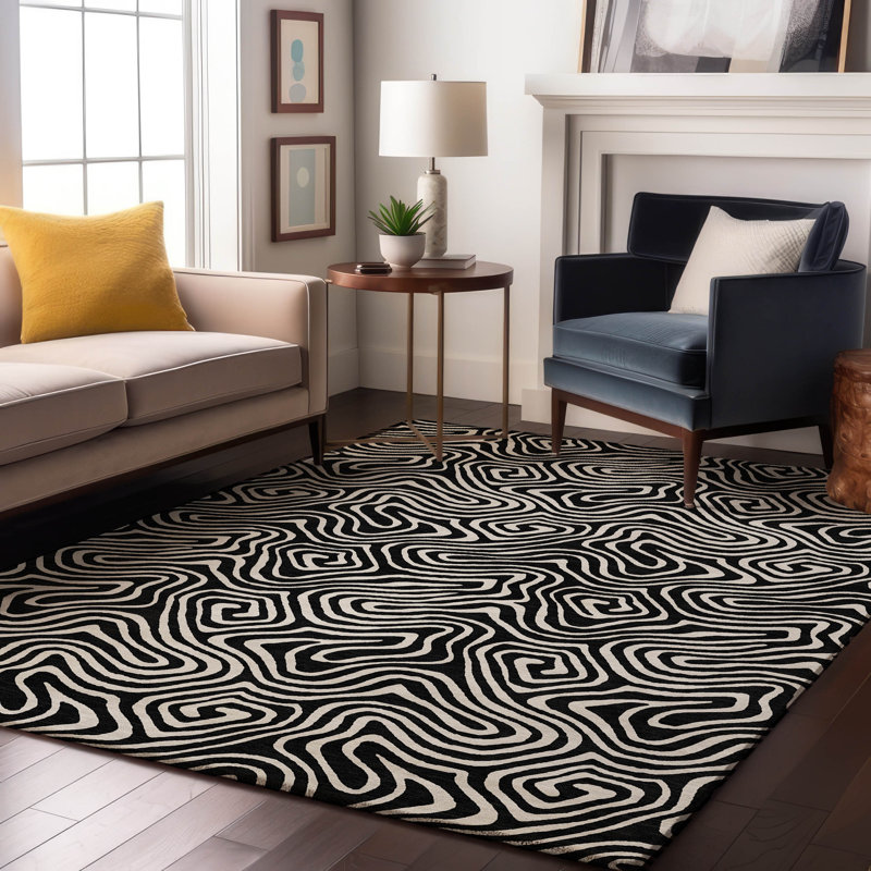 Premium Machine Washable Diskin AMF1030 Swirls Rug, Rectangle 10' x 14'