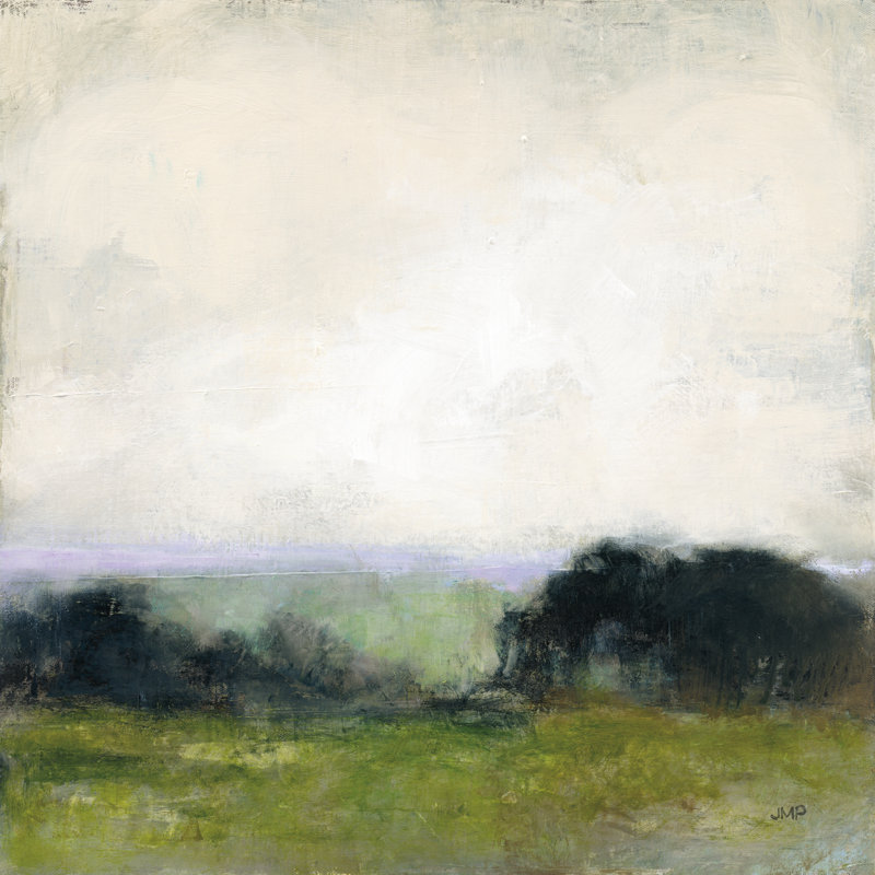 «First View of the Water Crop» par Julia Purinton - reproduction imprimée, Toile avec cadre flottant or, Non