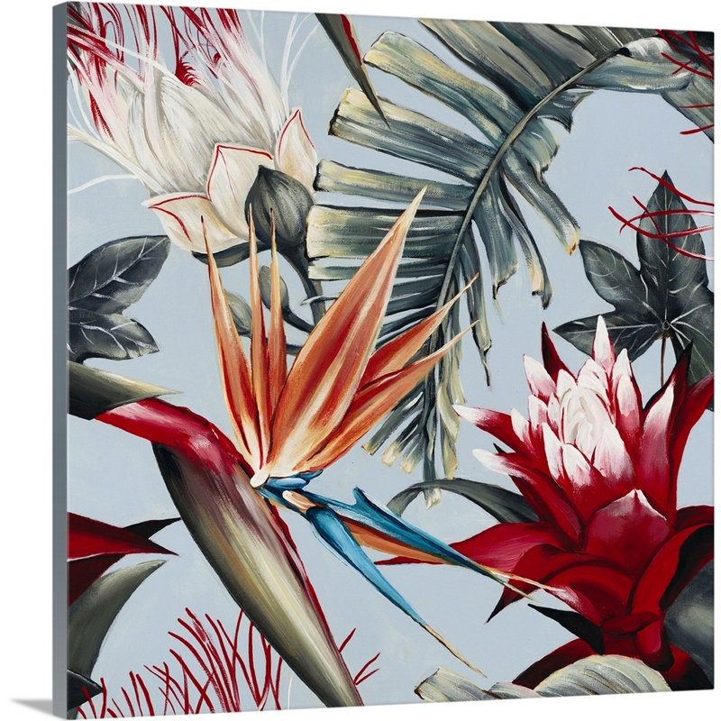 « tropical bliss », peinture sur toile, Toile tendue, H 24 po x l 24 po x p 1,25 po