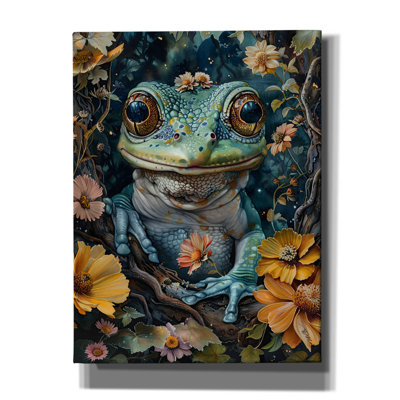 Little Magical Frog' by Momart Canvas Wall Art