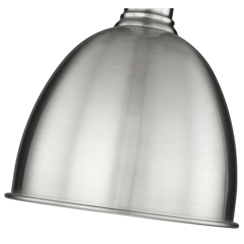 Luminaire suspendu 1 lumière Waldon Sawyer, Nickel brossé, H 10 po x l 8,25 po