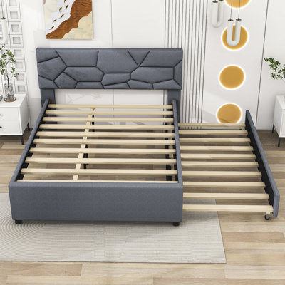 Wildo Linen Upholstered Platform Bed with Trundle And Headboard -  Orren Ellis, BEEDAC9CF18C4789AC38FCA77F68027D