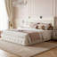 Velvet Storage Bed With 4 Drawers & LED Headboard, Upholstered Frame With USB-C Port, European Double & King, Beige-511504192