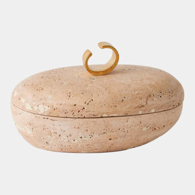 Caillou Travertine Decorative Bowl
