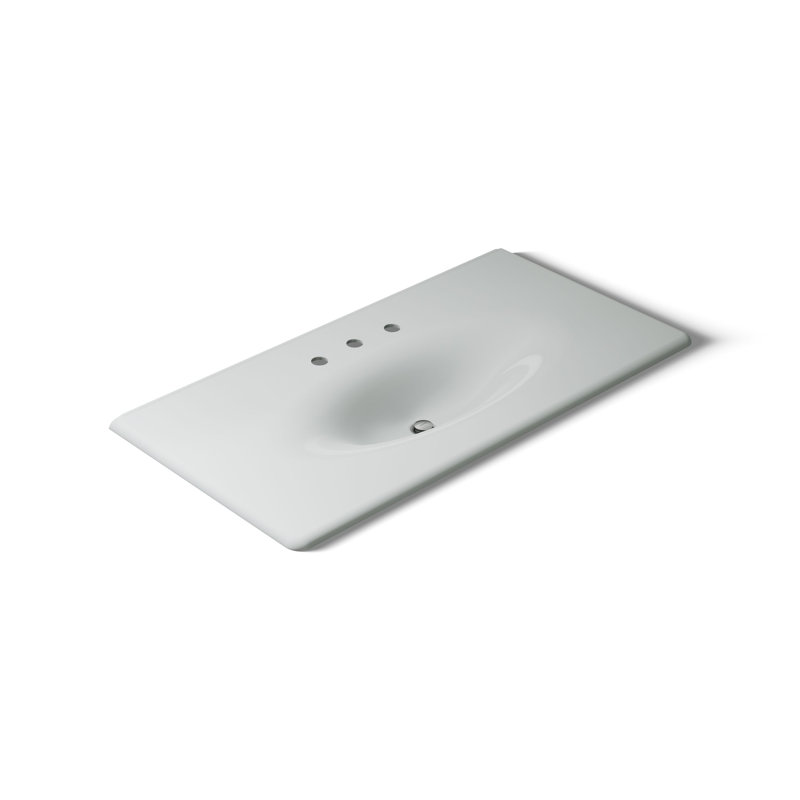 Iron Impressions 44" Single Bathroom Vanity Top, Ice Grey, 8" Centers