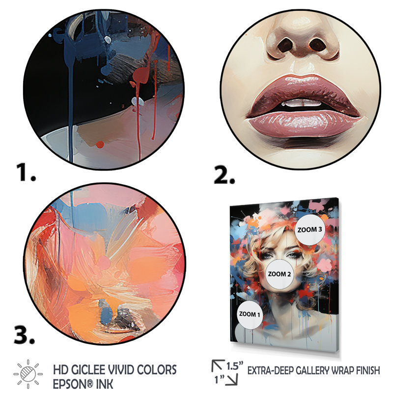 «Marilyn Monroe Blooming Beauty», H 40 po x l 30 po x P 1,5 po, Cadre doré simple