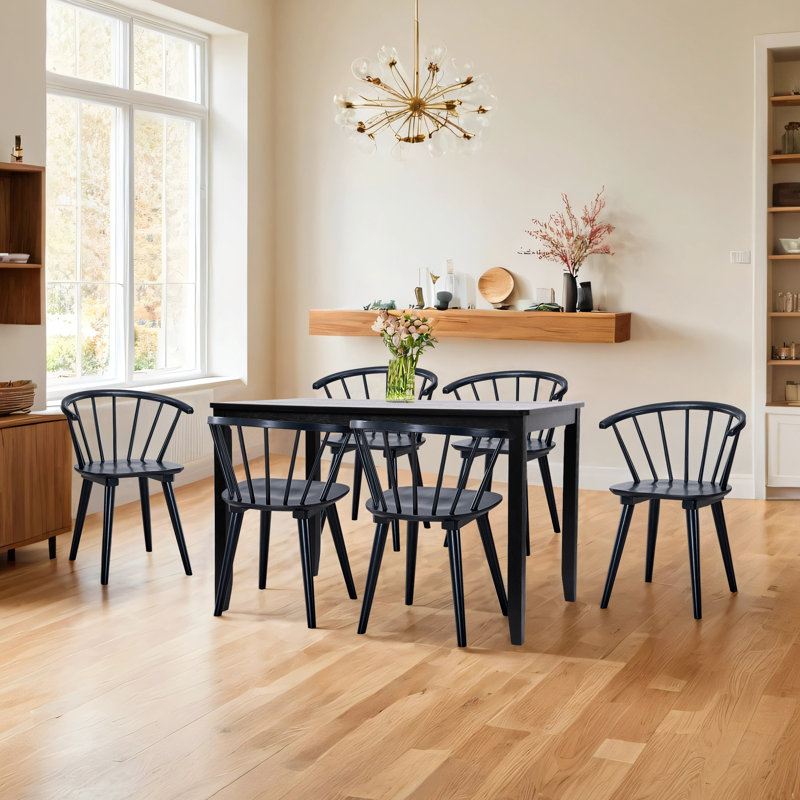 Ensemble de salle à manger Burkes, 7 pièces : table, 6 chaises