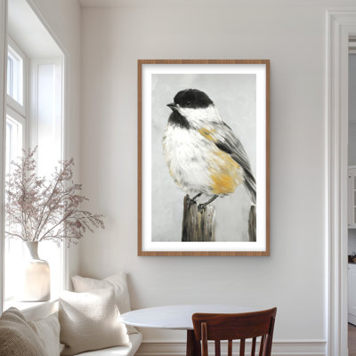 Coal Tit Bird - Contemporary Feathers Framed Matted Print