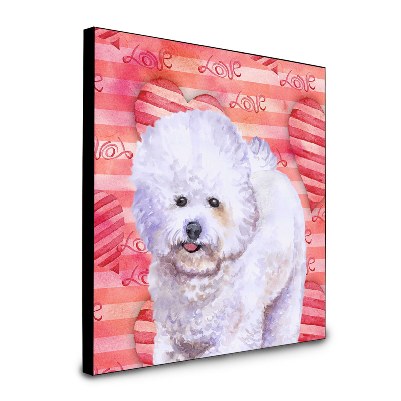Panneau mural d’art Durflinger, Bichon frisé blanc