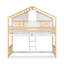 Lit superposé House avec toit, fenêtre, boîte de fenêtre, porte, avec barrières de sécurité et échelle