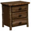 Table de chevet à trois tiroirs Fireside Lodge Hickory Log - naturel-448274246