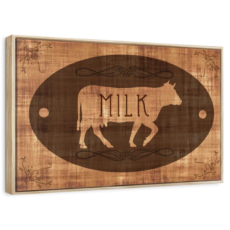 Lait de vache, Cadre flottant en bois naturel, 13 po x 9 po
