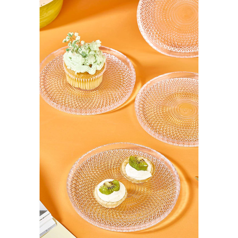 Ensemble d'assiettes à dessert élégantes (6 pièces), 6,3 pouces, 100% verre, transparent | Idéal pour les gâteaux, les pâtisseries et les desserts | Ne va pas au lave-vaisselle ni au micro-ondes | Parfait pour les réceptions et les occasions spéciales, élégant et durable
