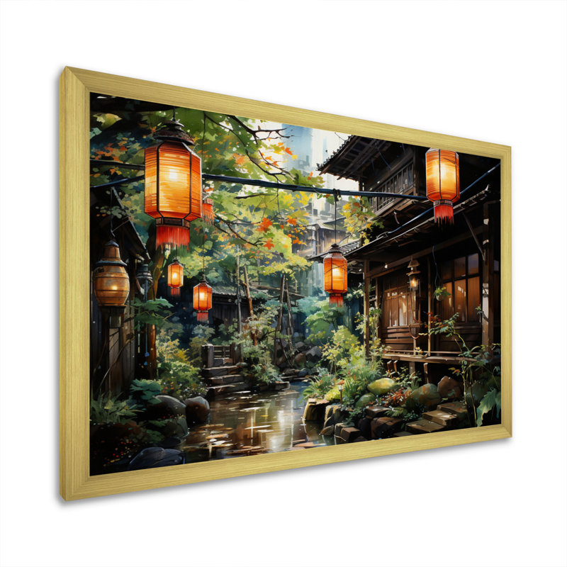 Lanterne en papier Japon Art Glow I - impressions murales japonaises, H 16 po x l 32 po x P 1 po