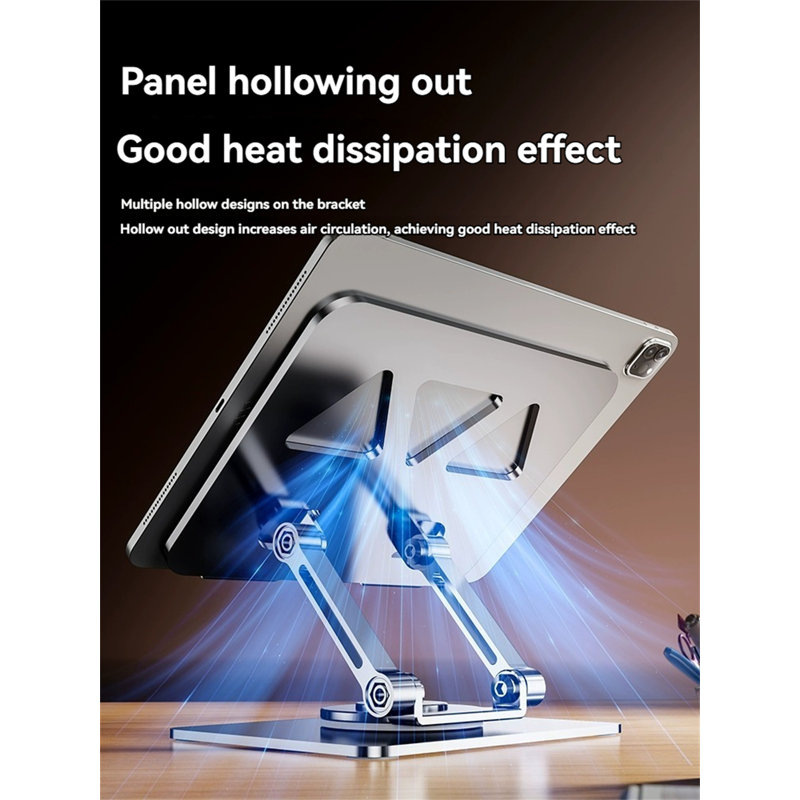 Universal 360° Rotating Tablet Stand For Ipad And Smartphones, Silver