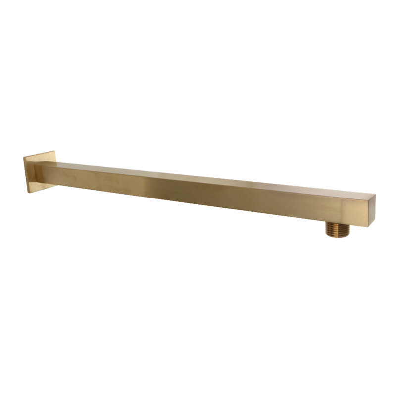 Kingston Brass Shower Scape 15-3/4-Inch Rain Drop Square Shower Arm with Square Flange, Polished Brass