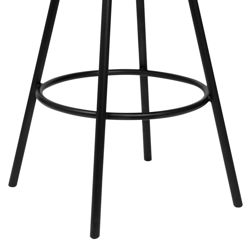 Tabouret de bar pivotant à hauteur de comptoir ou de bar avec repose-pieds Derya, Noir