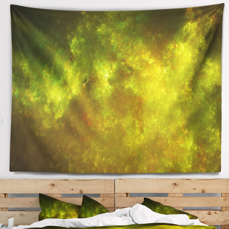 Tapisserie bleu ciel starry abstract clear golden, H 32 po x l 39 po