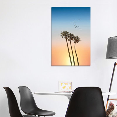 Palm Trees At Sunset by Melanie Viola - Wrapped Canvas Print