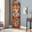 Vitrine d'angle avec 5 tablettes et système d'éclairage, chêne (ampoule E26 non incluse)-639601869-639601879